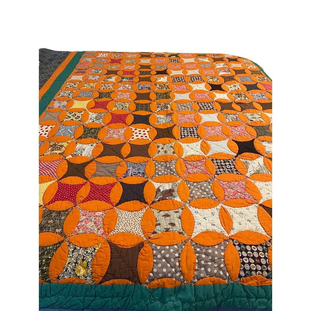 Queen Size Handmade Quilt Bright Colorful